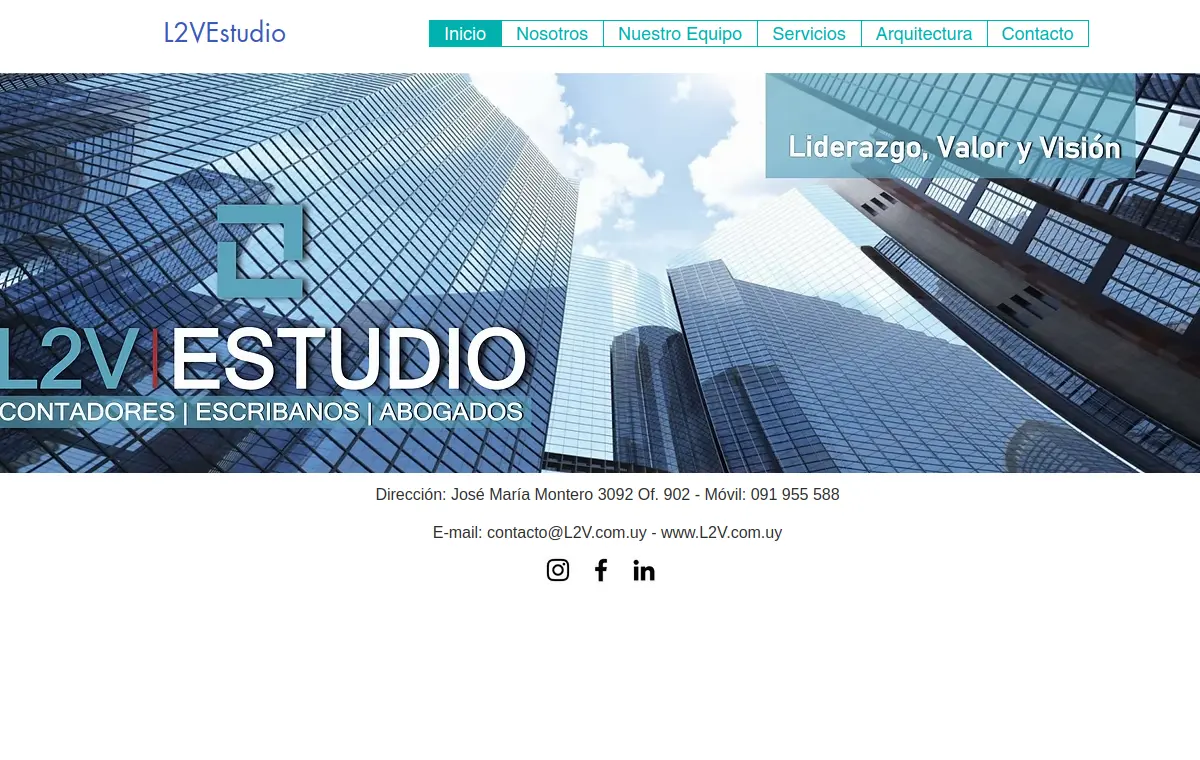 Captura del sitio web L2V Estudio